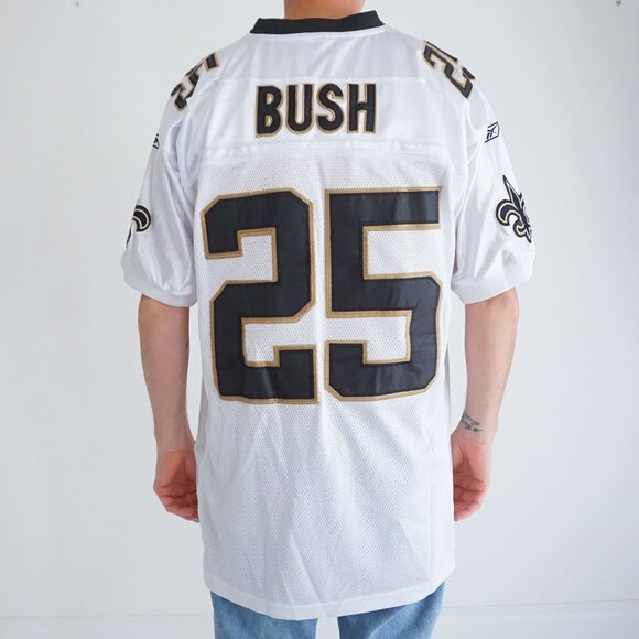 Vintage Y2K Reebok Nfl Reggie Bush #25 New Orleans Saints White Jersey Size 48 - Picture 2 of 11